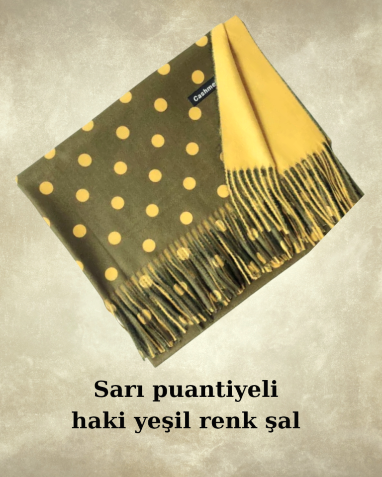 Donna Yeşil Sarı Renk Çift Taraflı Şal