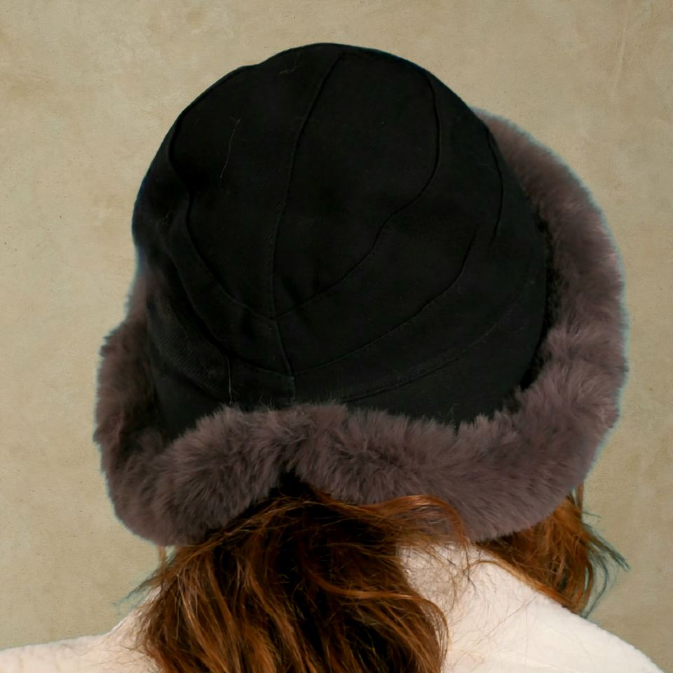 Cara Model Siyah Renk Şapka Çift Taraflı Model