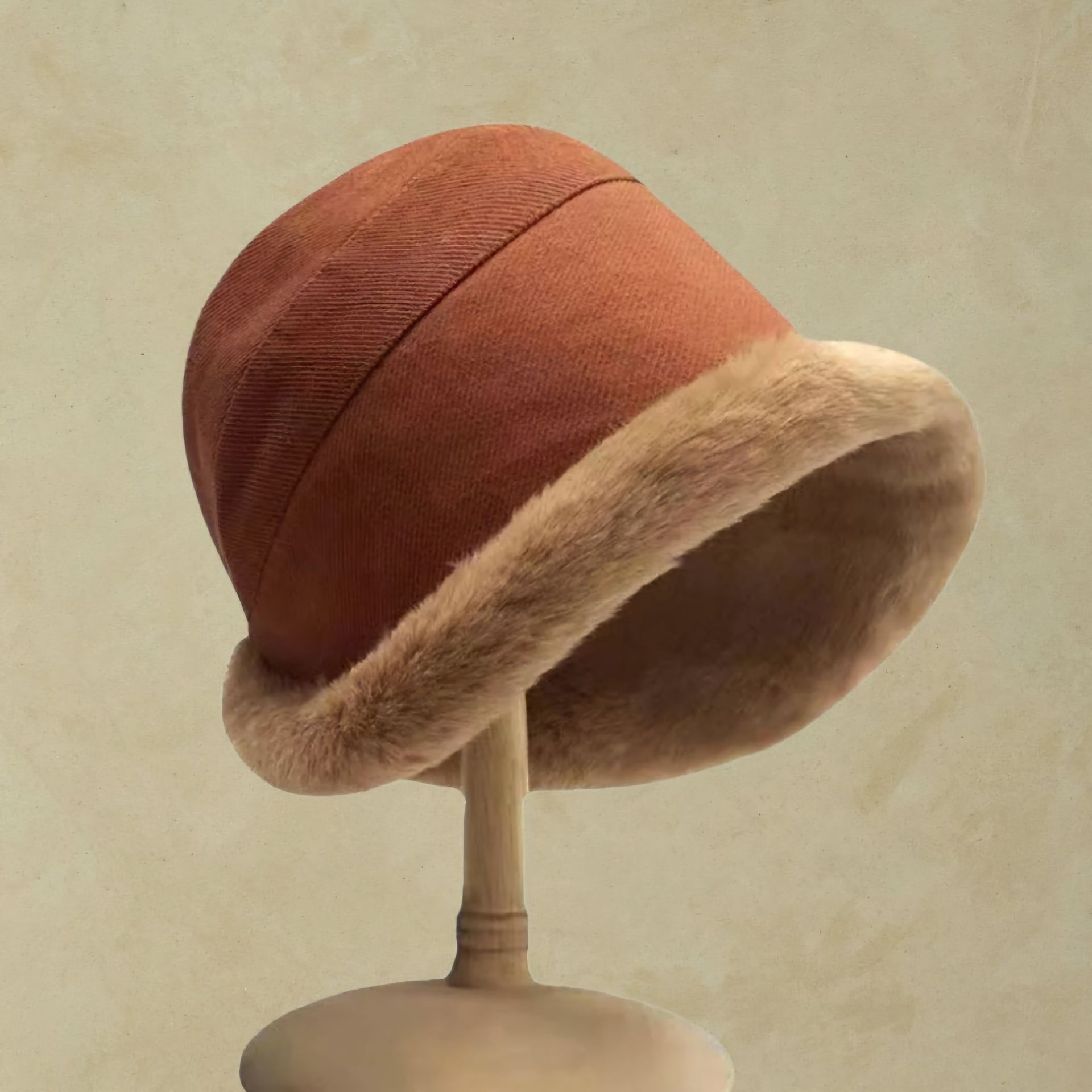 Cara Tarçın Renk  Şapka Çift Taraflı Model