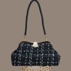 Coco Model Siyah Beyaz Desenli Tasarım Çanta