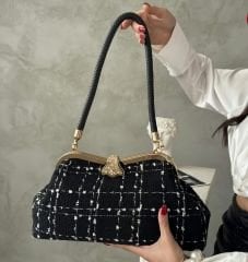 Coco Model Siyah Beyaz Desenli Tasarım Çanta