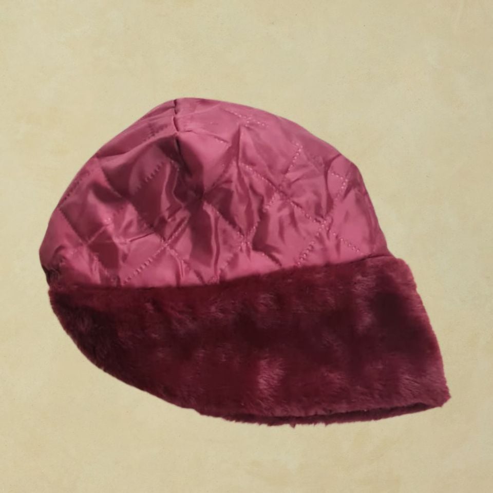 Eleni Bordo Renk Peluş Şapka