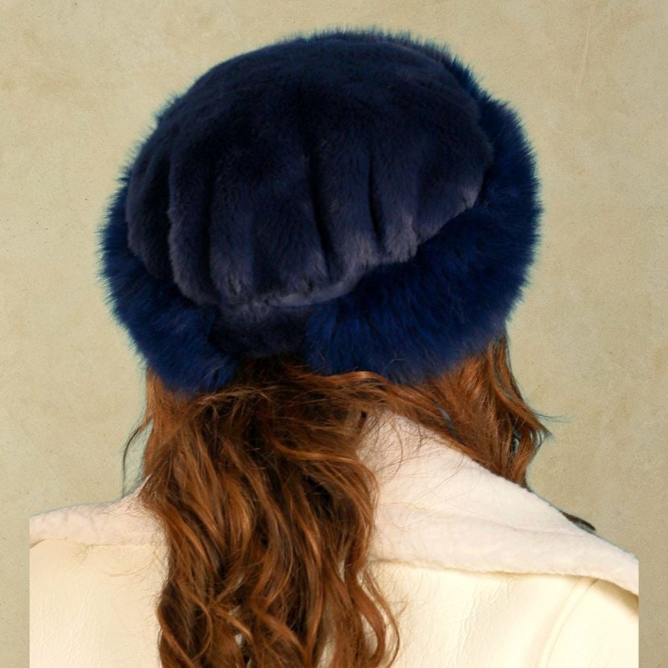 Sierra Lacivert Renk Peluş Şapka
