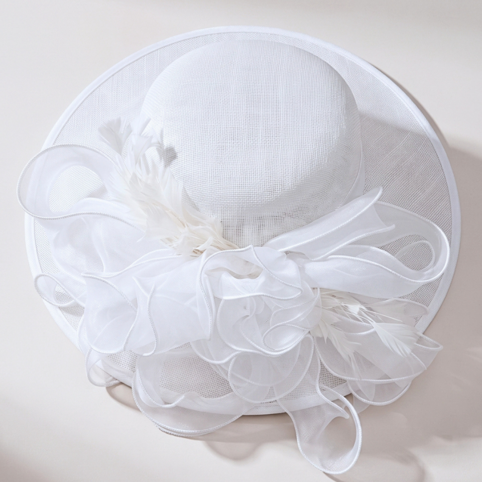 Dawn Beyaz Renk Elegan Şapka 45 cm