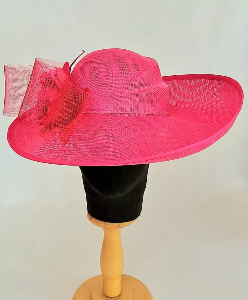 Fallon Fuşya Pembe Renk Elegan  Şapka 50 cm