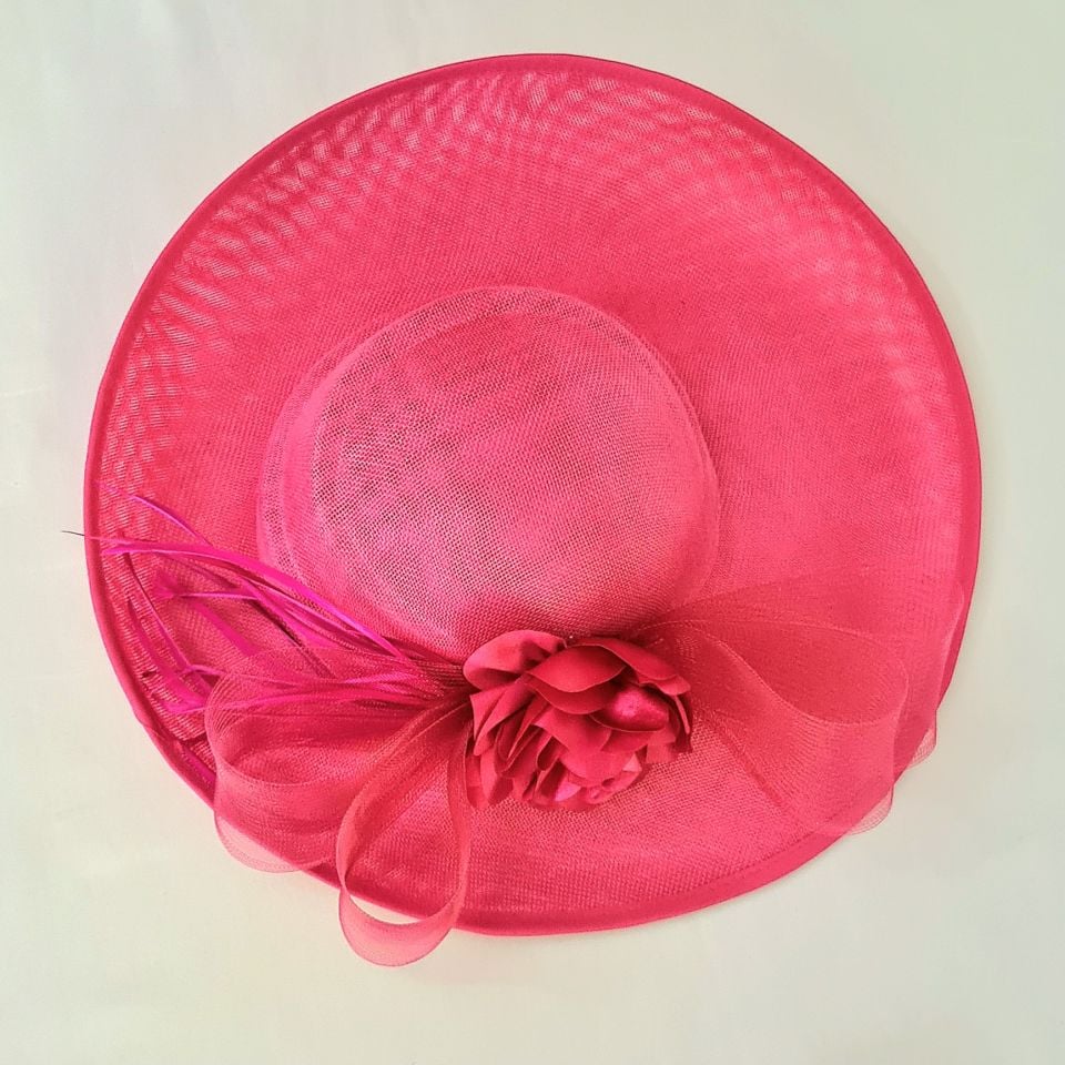 Fallon Fuşya Pembe Renk Elegan  Şapka 50 cm
