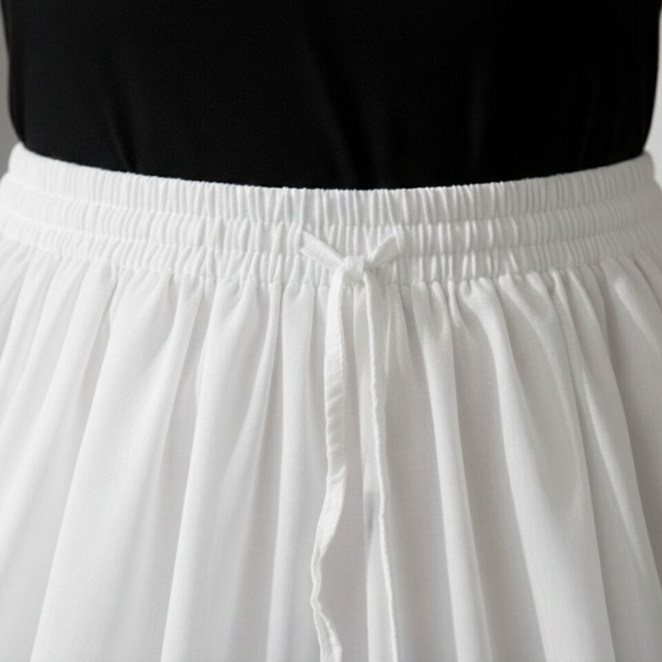 Kontes Beyaz Renk Telli Jüpon Etek  70 cm