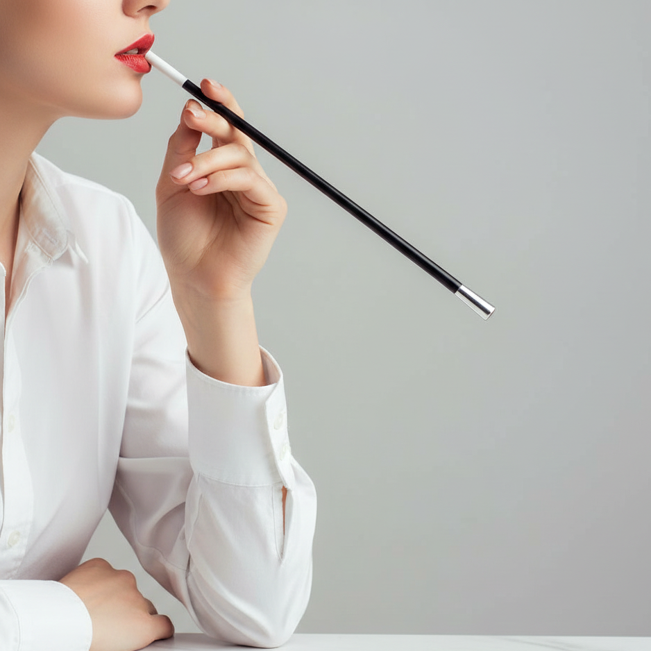 Vintage Aksesuar Ağızlık Siyah Beyaz Renk Normal Boy