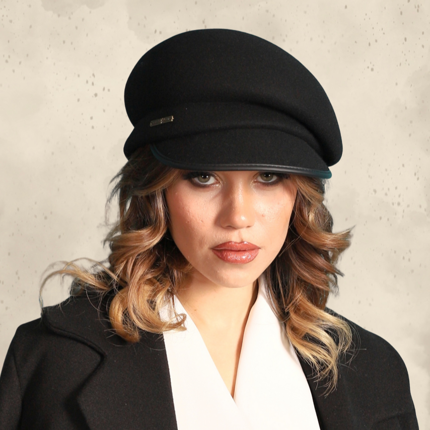 Emma  Siyah Renk Gazeteci Model Şapka