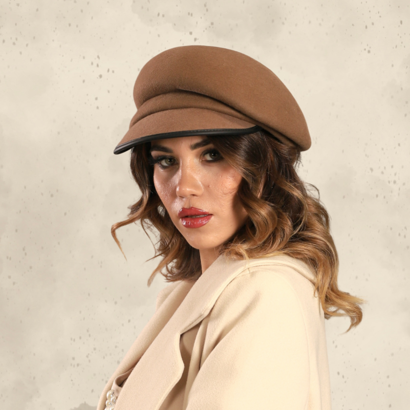 Emma Camel Renk  Gazeteci Model Şapka