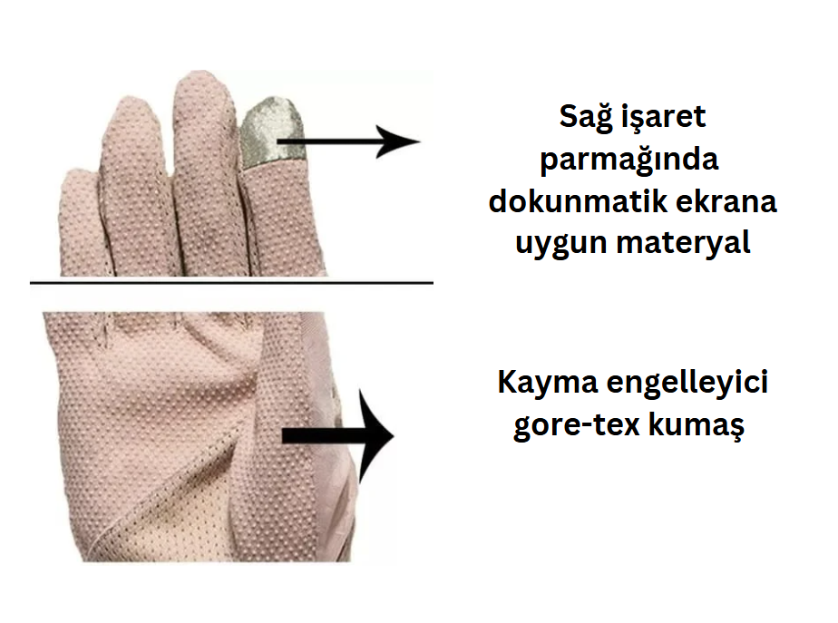 Gri Pamuklu Yarım Parmak Sürüş Eldiveni