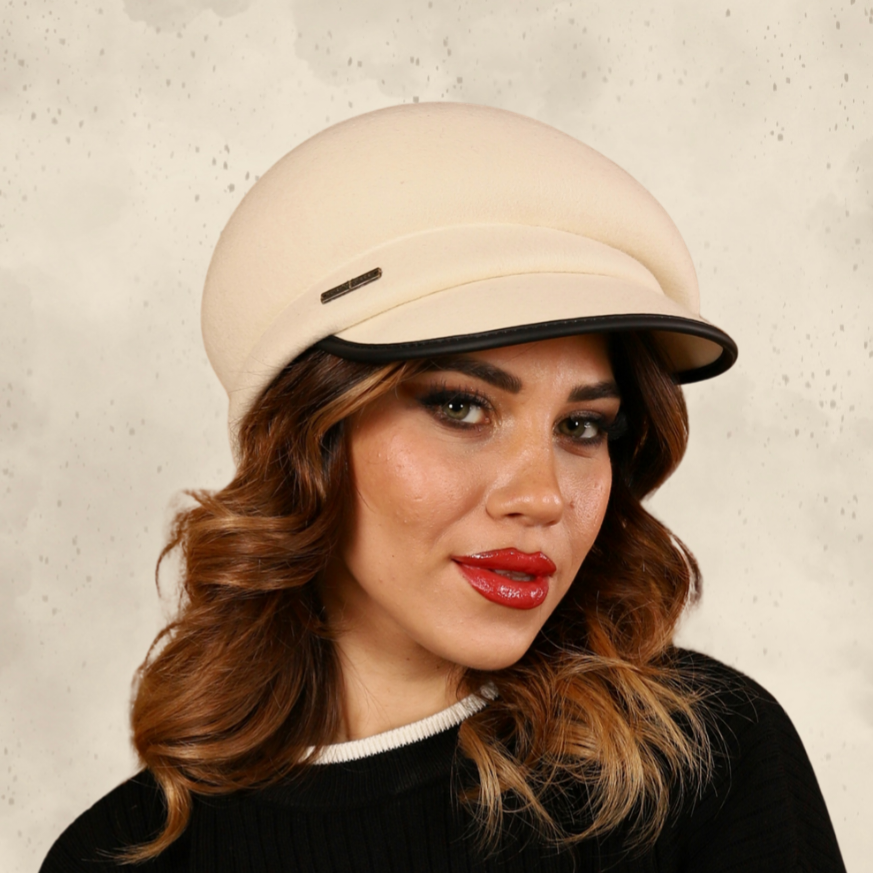 Emma Krem Renk  Gazeteci Model Şapka