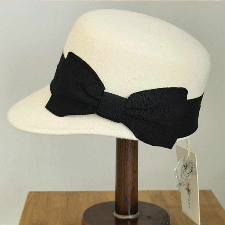 Jessica Krem Renk  Askeri Model Şapka