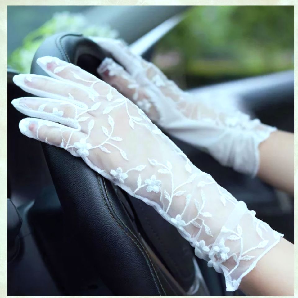 Beyaz Dantel  Sürüş Eldiveni