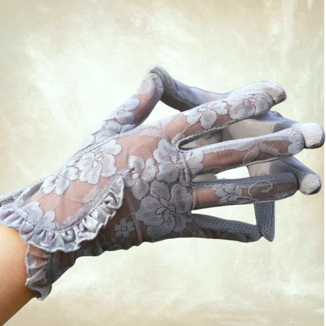 Gri Dantel Sürüş Eldiveni