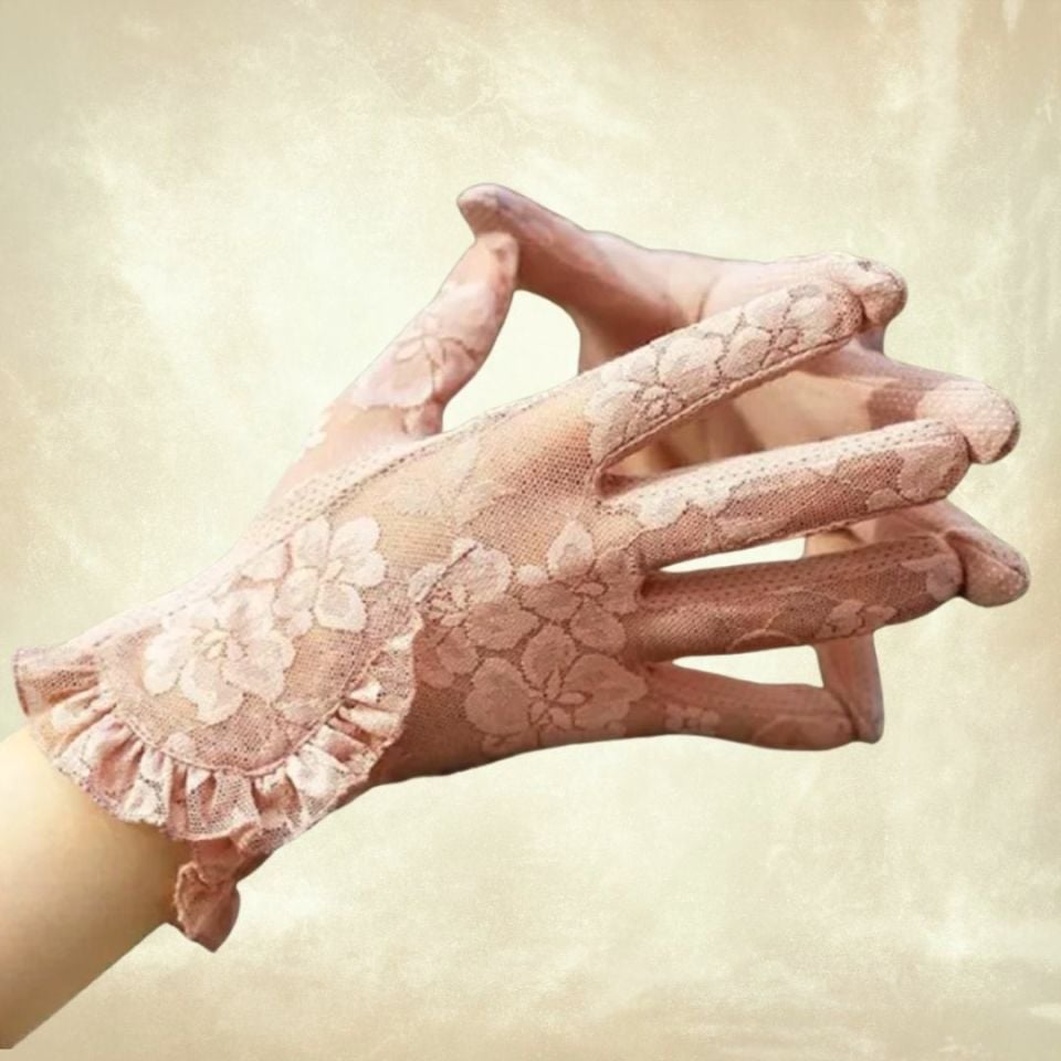 Pembe Dantel Sürüş Eldiveni