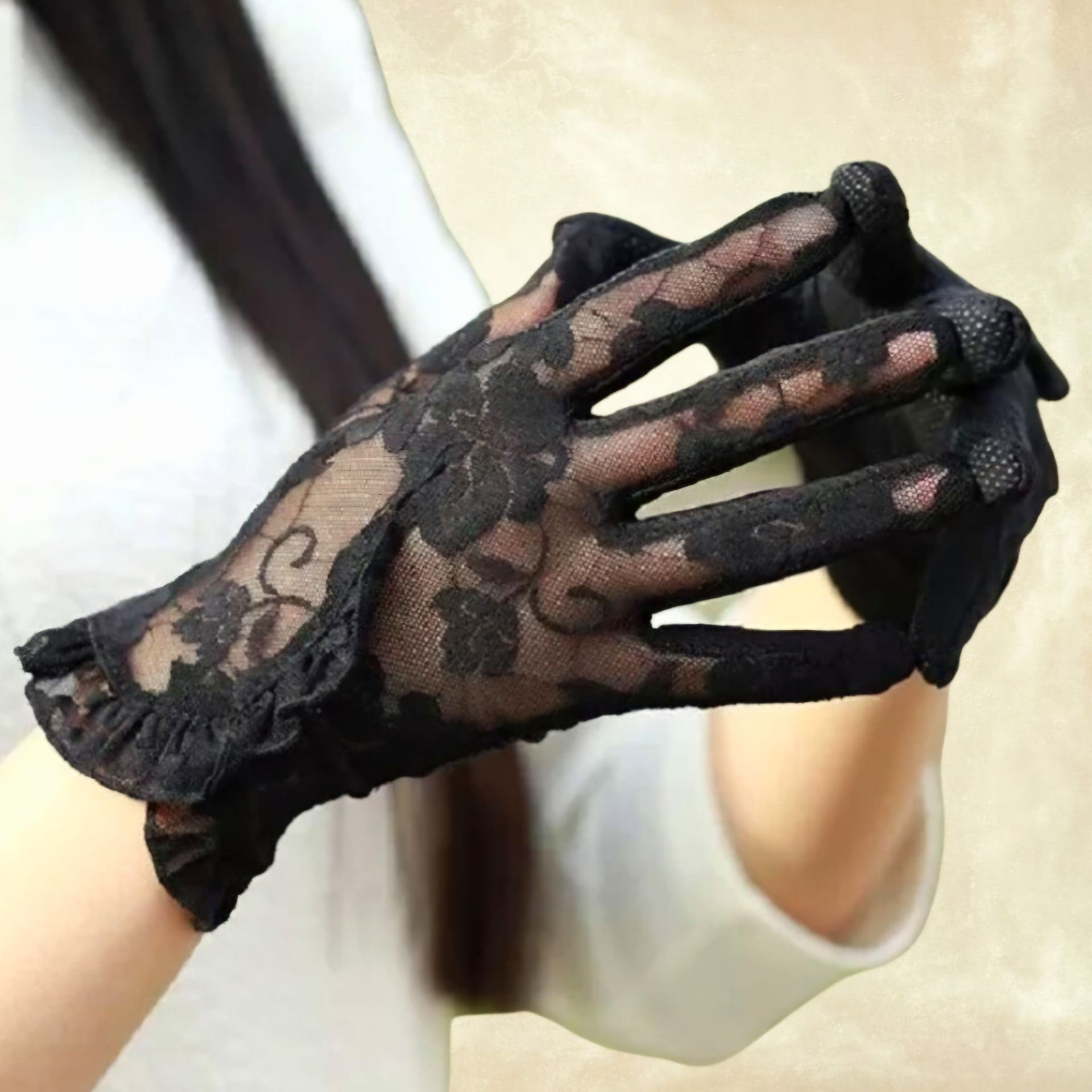 Siyah Dantel  Sürüş Eldiveni