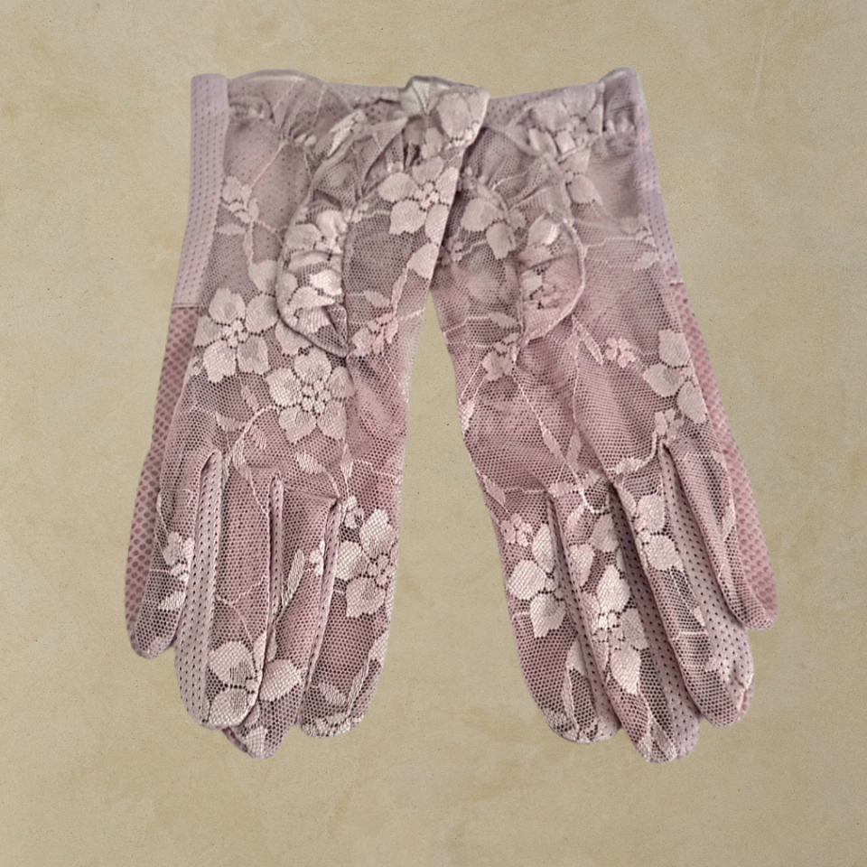 Gül Kurusu Dantel Sürüş Eldiveni
