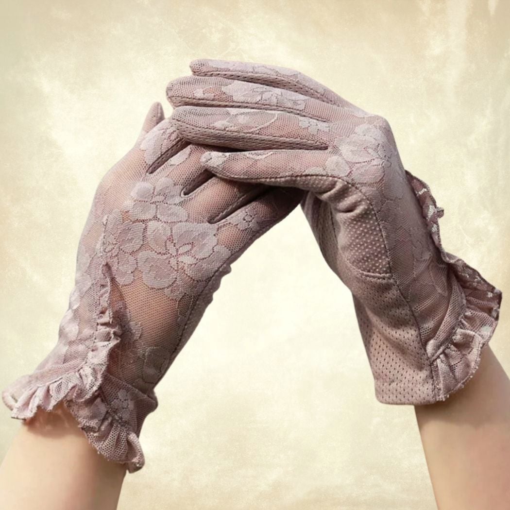 Gül Kurusu Dantel Sürüş Eldiveni