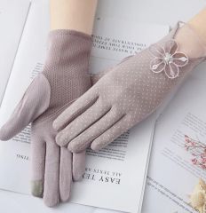 Gül Kurusu Pamuklu Kumaş Bilek Boy Sürüş Eldiveni