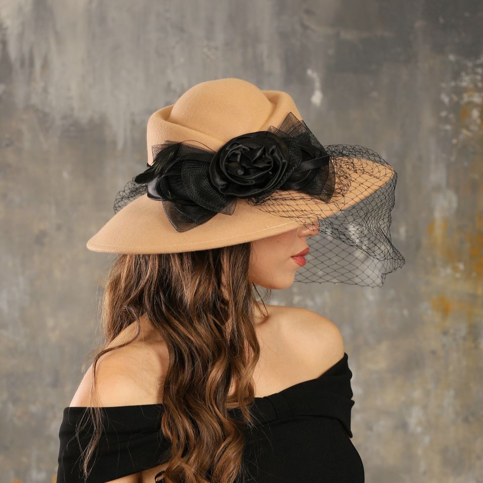 Almira Camel Renk  Derby Model Şapka