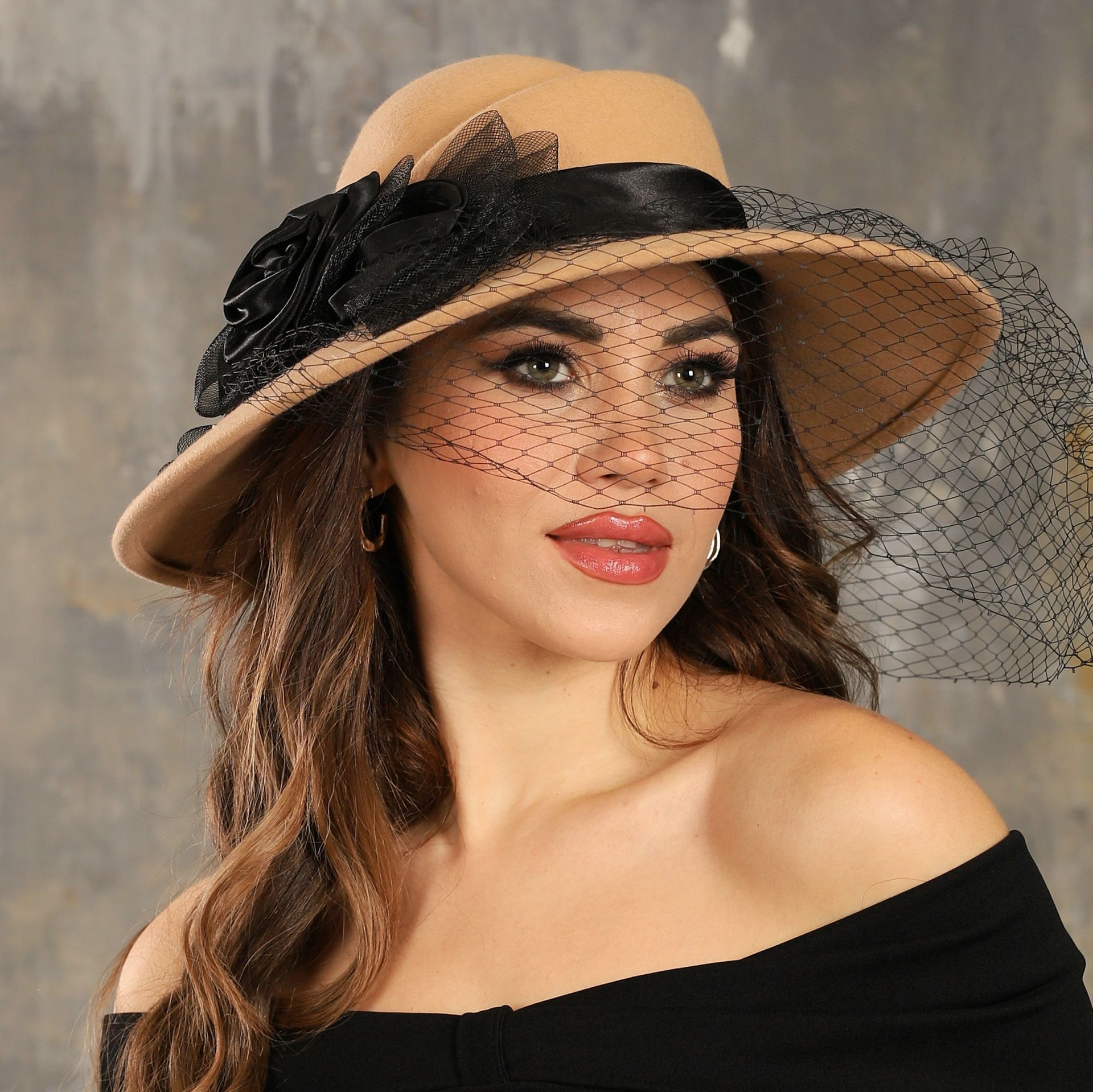 Almira Camel Renk  Derby Model Şapka