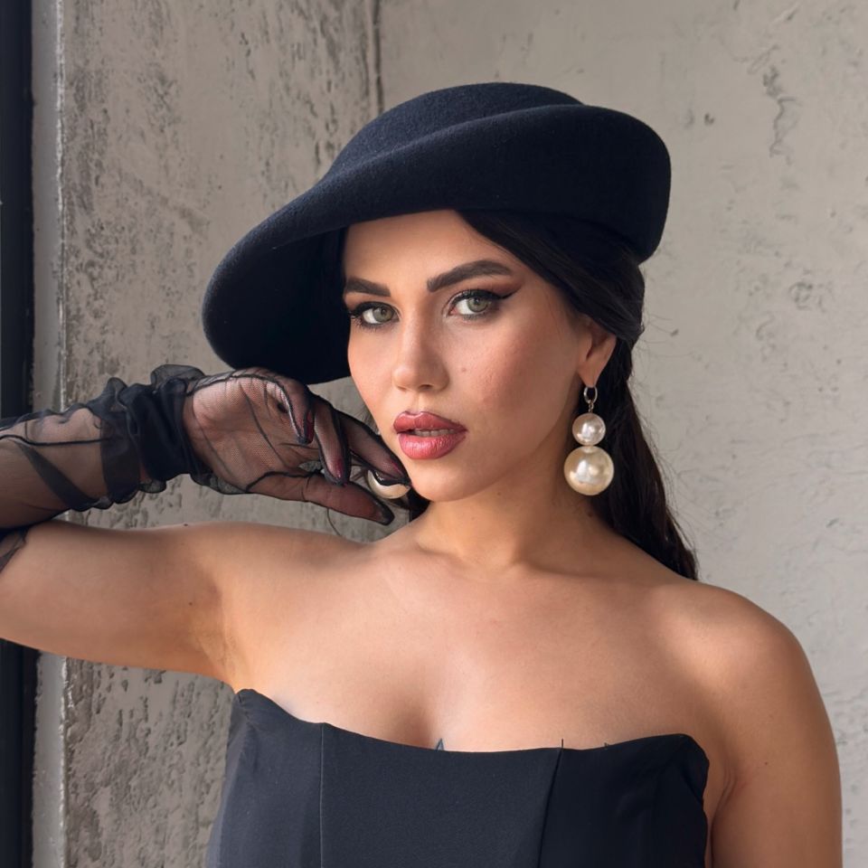 Astrid Siyah Renk Derby Şapka 34 cm