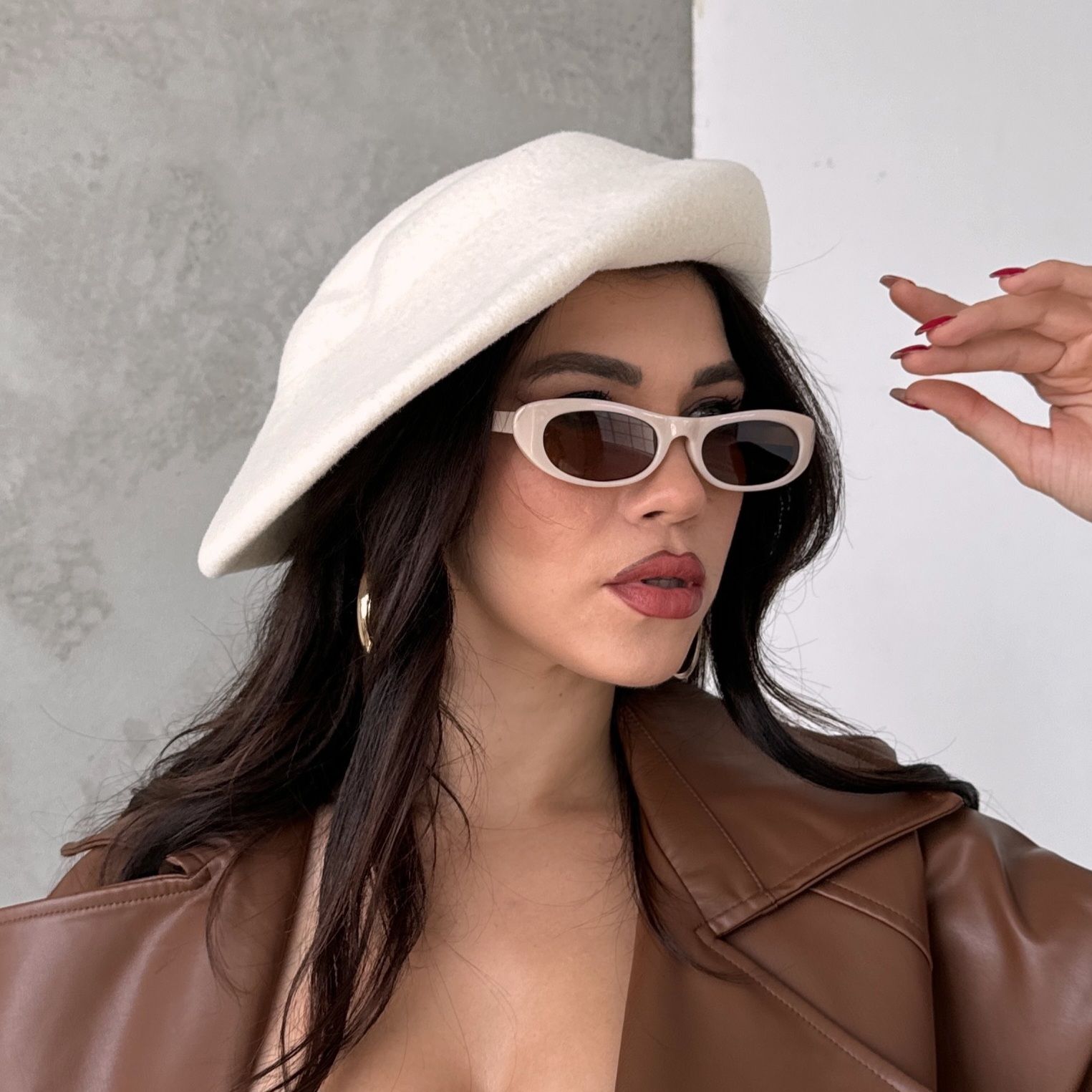 Astrid Krem Renk Derby Şapka 34 cm