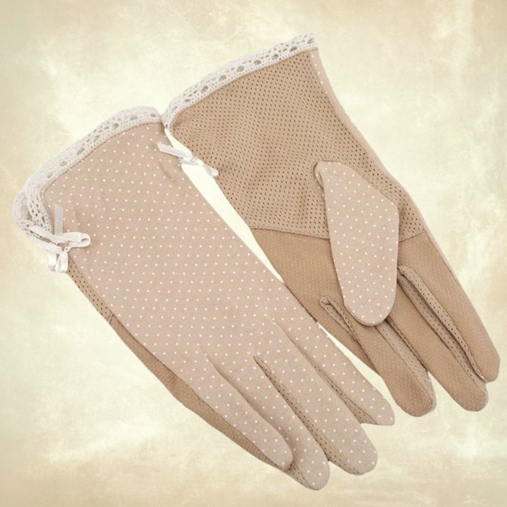 Bej Pamuklu Kumaş Sürüş Eldiveni