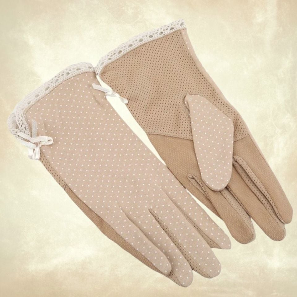 Bej Pamuklu Kumaş Sürüş Eldiveni