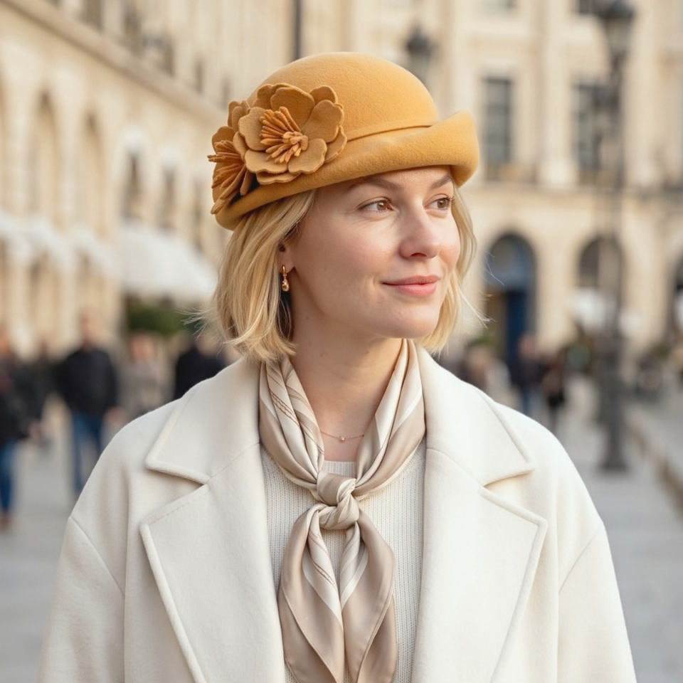Chloe Hardal Sarı Renk Şapka