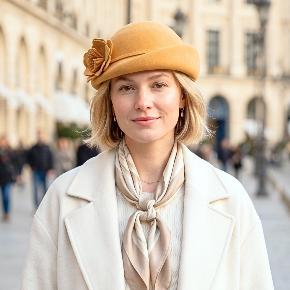 Chloe Hardal Sarı Renk Şapka