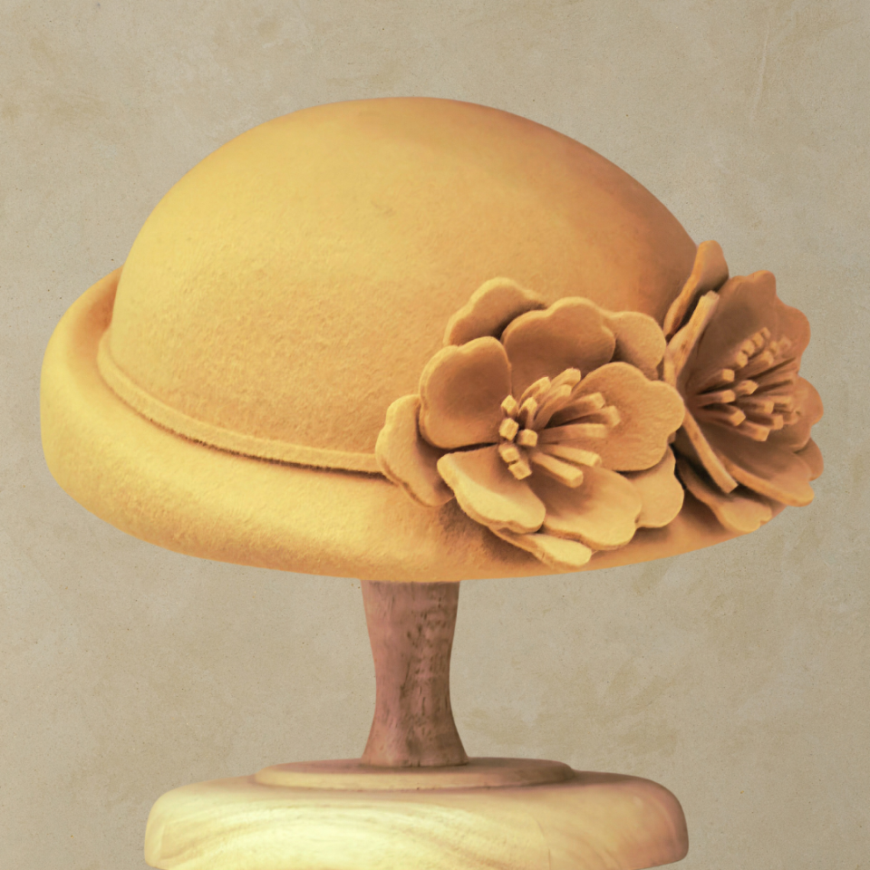 Chloe Zencefil  Sarı Renk Çiçekli  Şapka