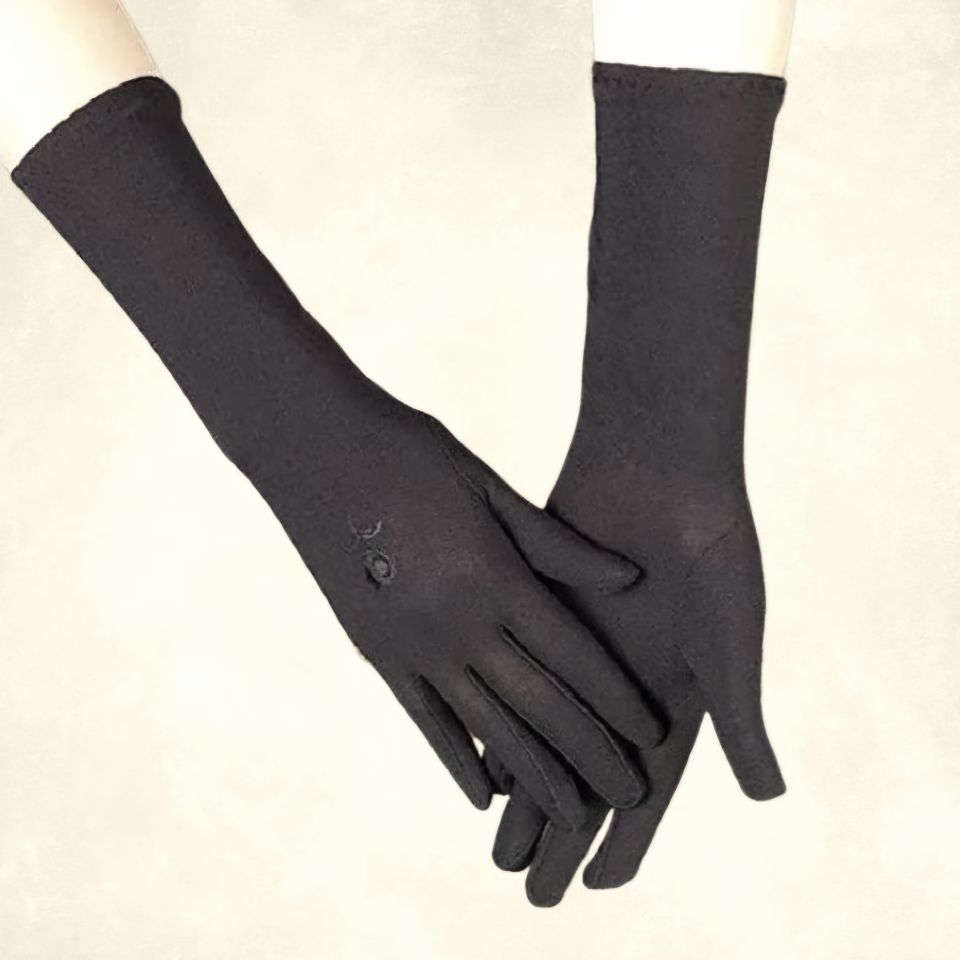 Leydi Siyah Poly Cotton Eldiven 30 cm