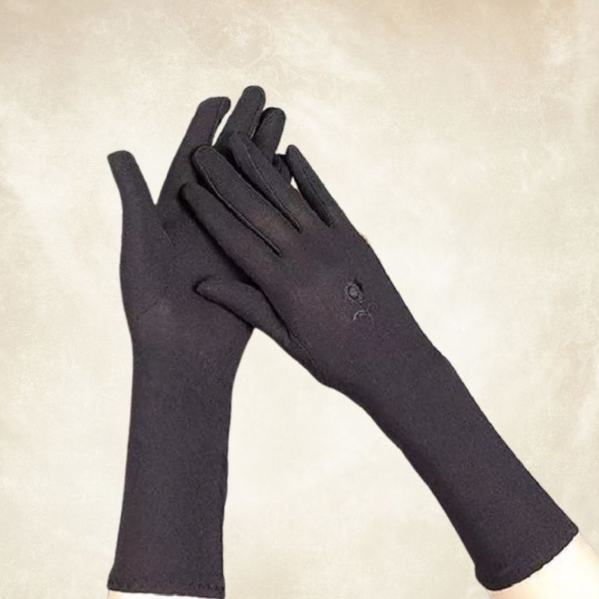 Leydi Siyah Poly Cotton Eldiven 30 cm