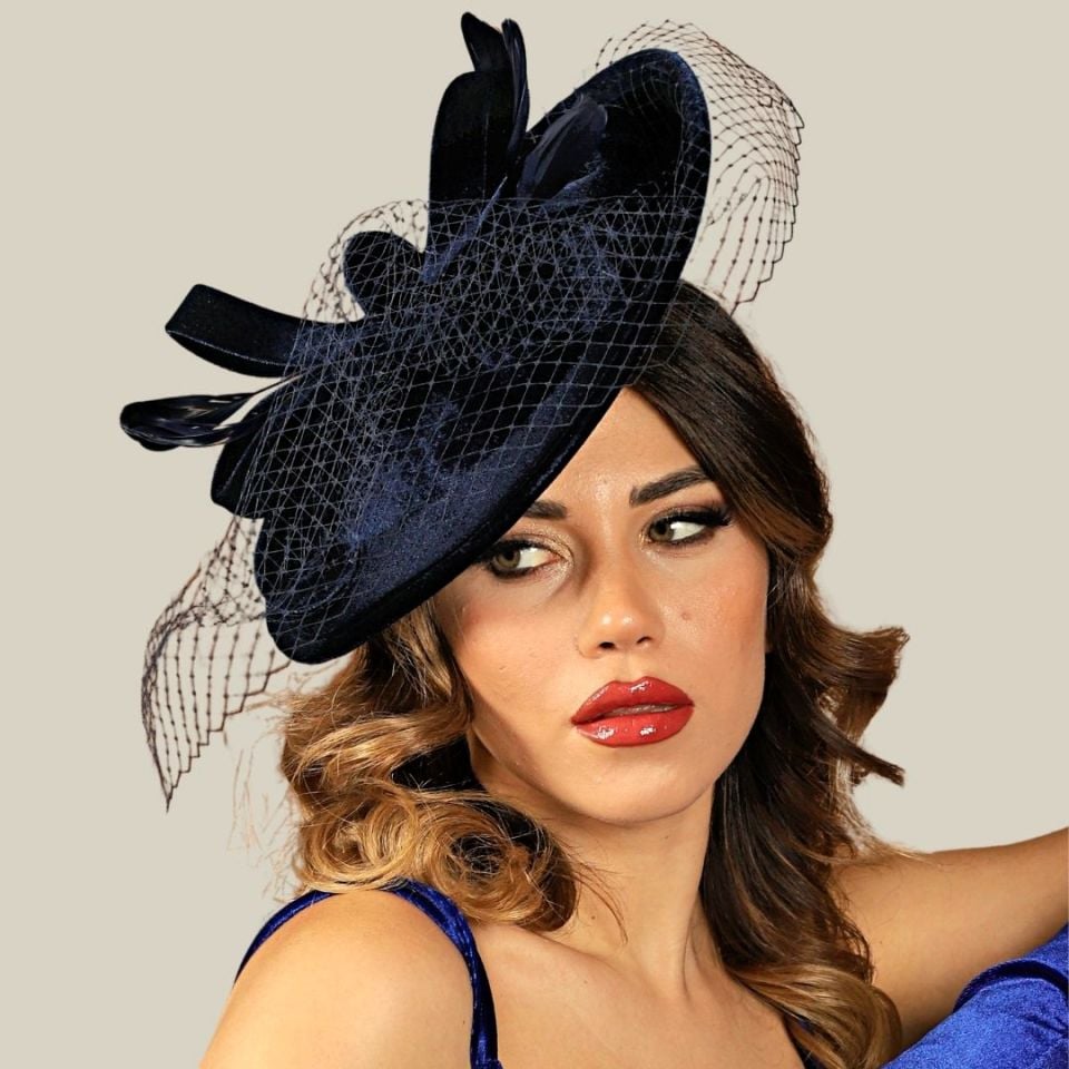 Edna Lacivert Renk Vualet Şapka