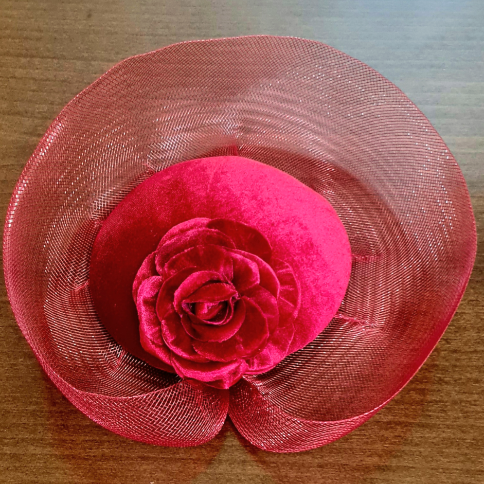 Rose Kırmızı Renk Vualet Şapka