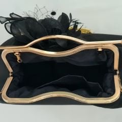 Orkide Model Antik  Siyah Renk Kumaş Çanta