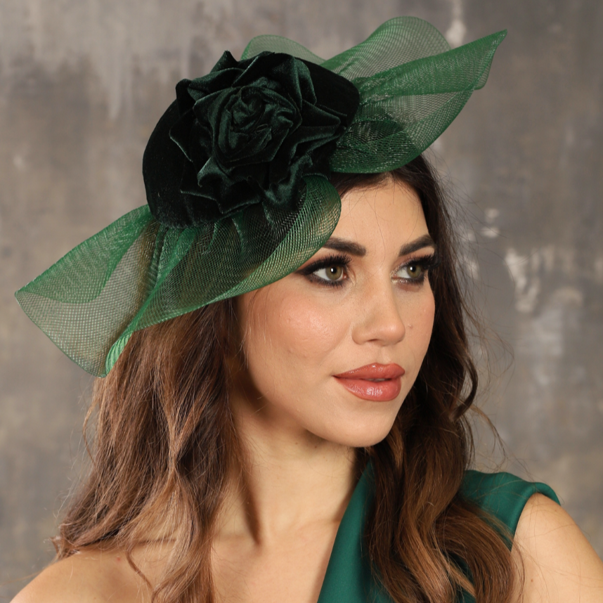 Rose Yeşil Renk Volanlı Vualet Şapka