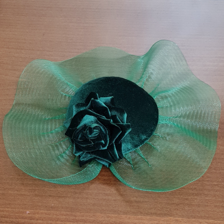 Rose Yeşil Renk Volanlı Vualet Şapka