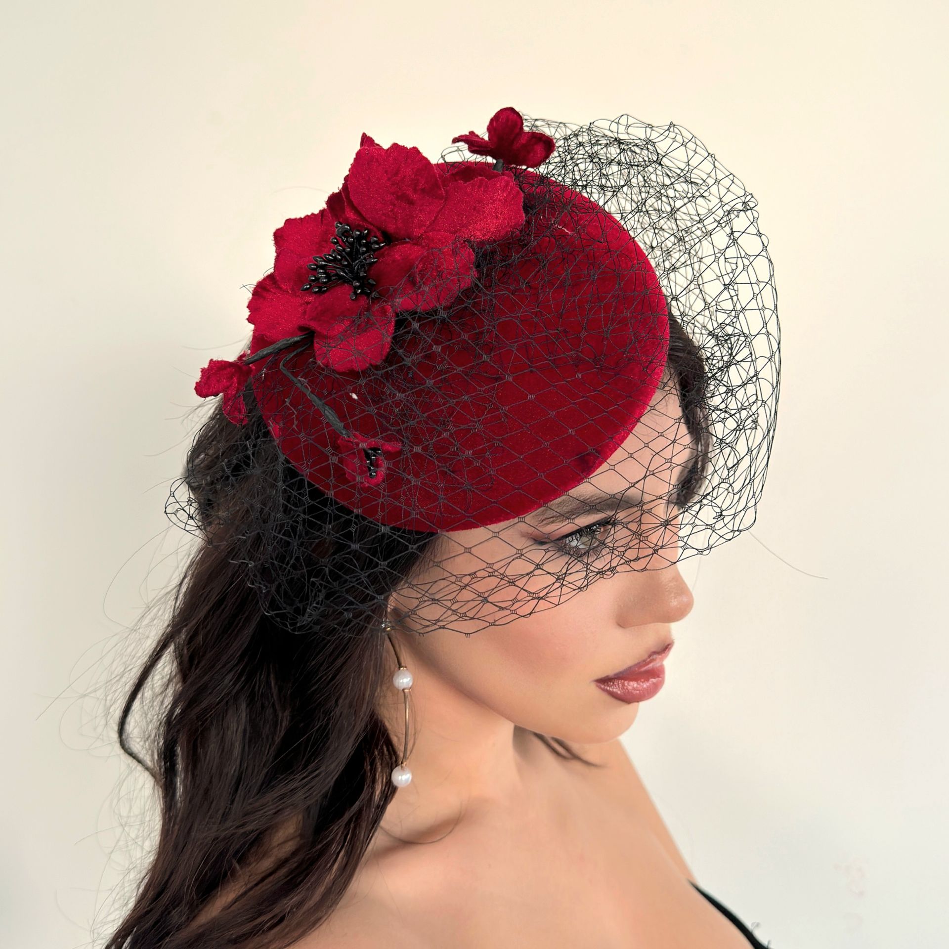 Holly Şarap Bordo Renk  Vualet Şapka