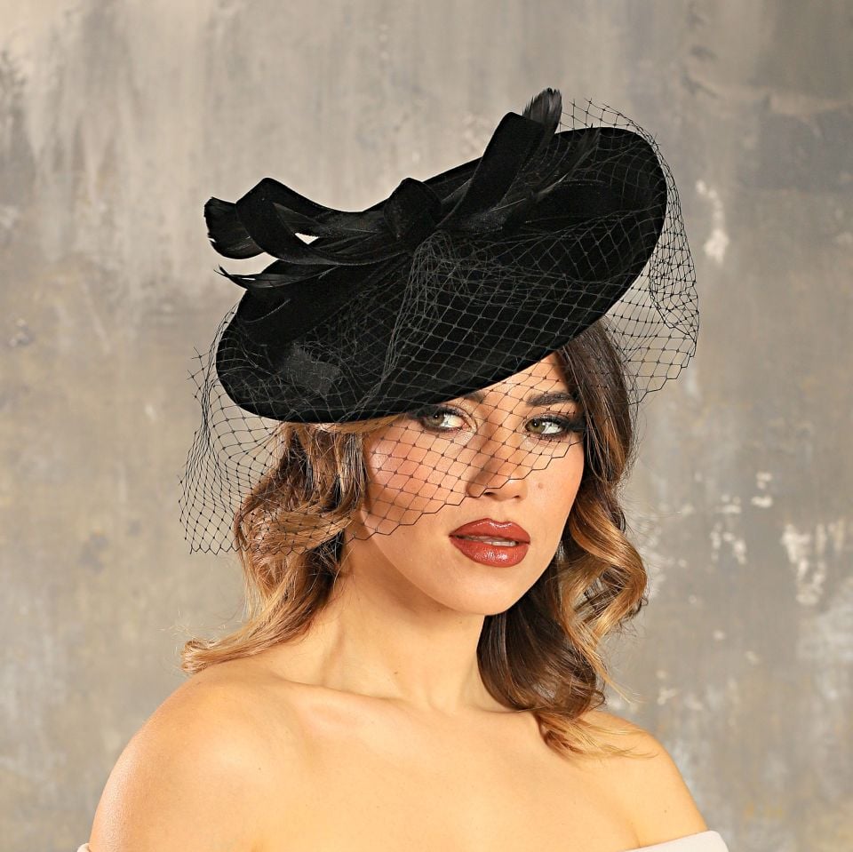 Edna Siyah Renk Vualet Şapka