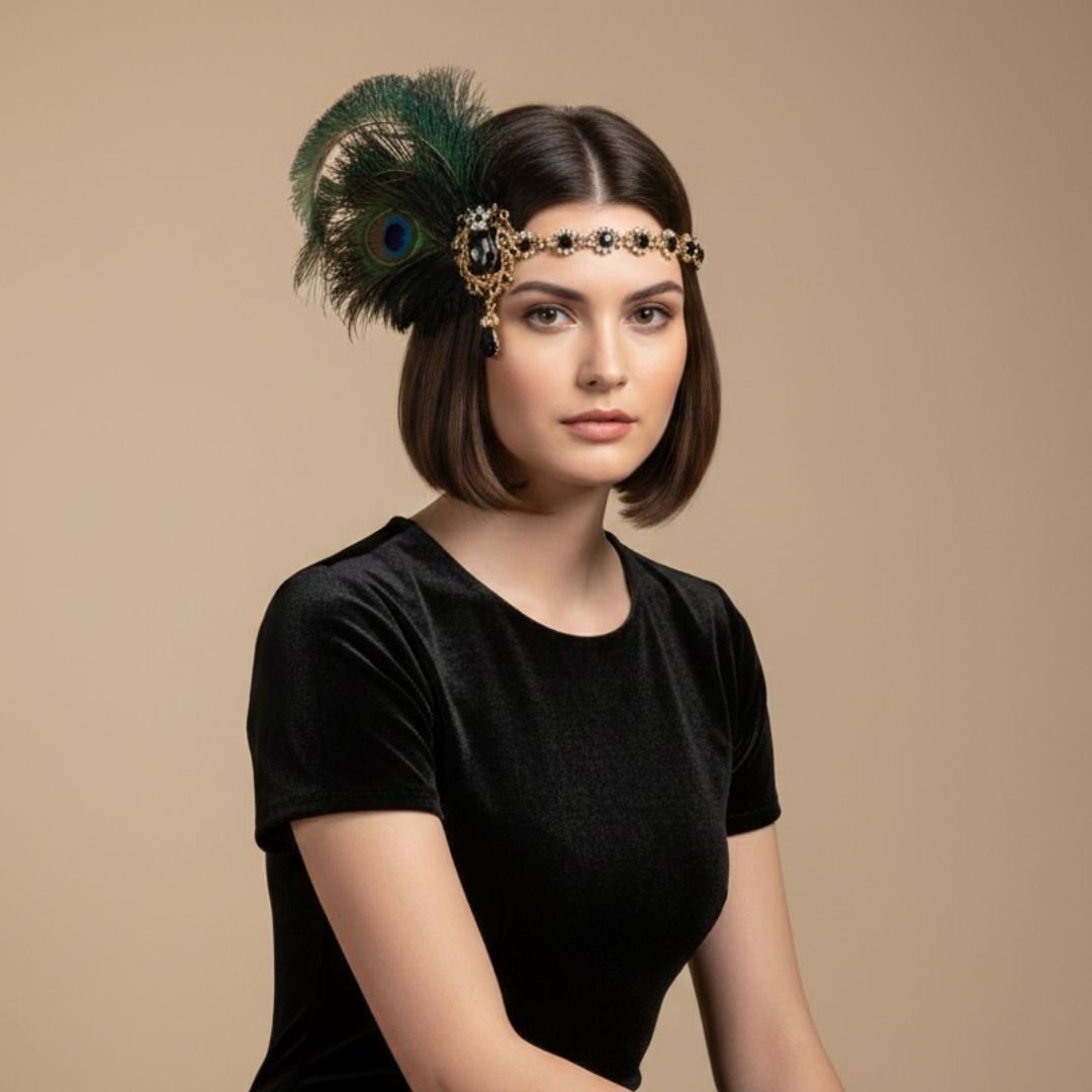 Venüs Siyah Renk 1920s Saç Aksesuarı