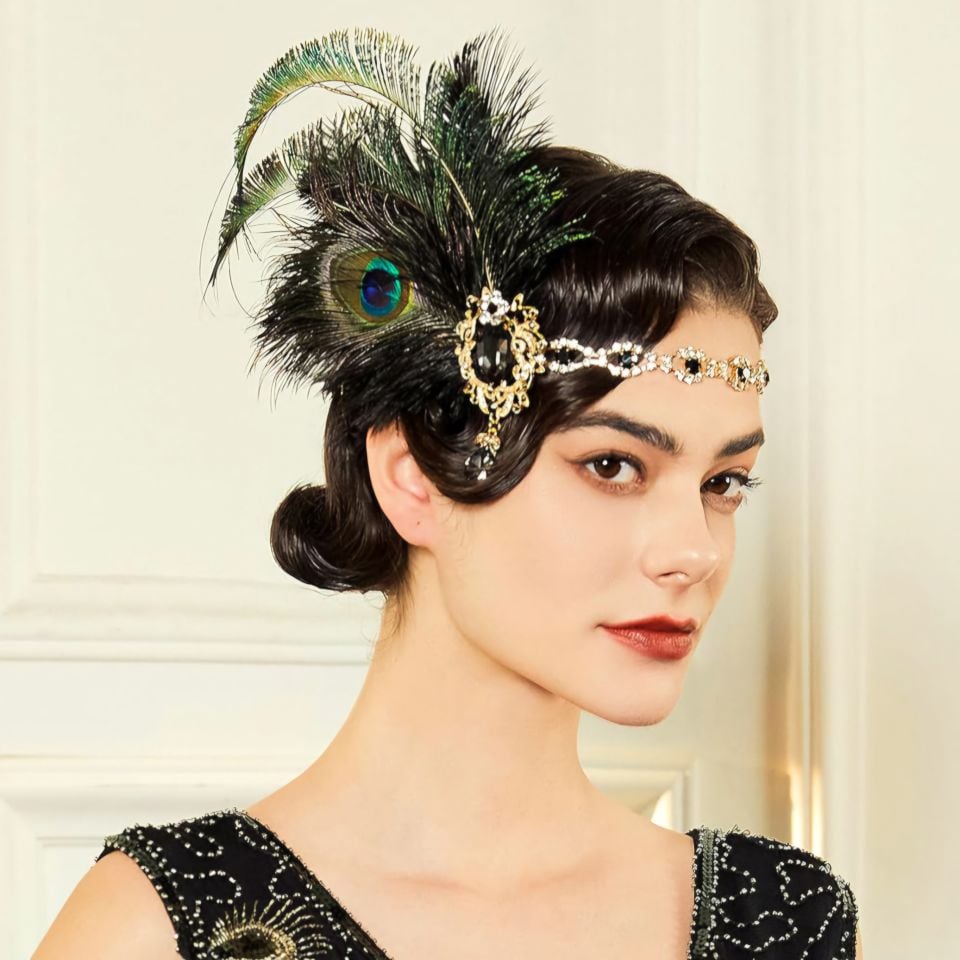 Venüs Siyah Renk 1920s Saç Aksesuarı