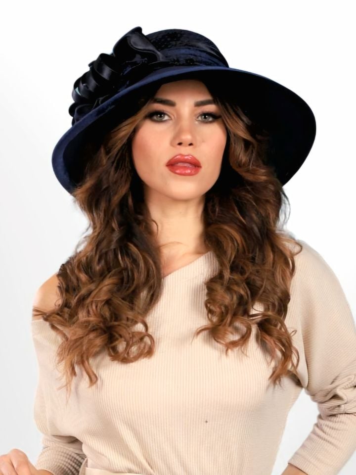 Diana Lacivert Renk Derby  Şapka