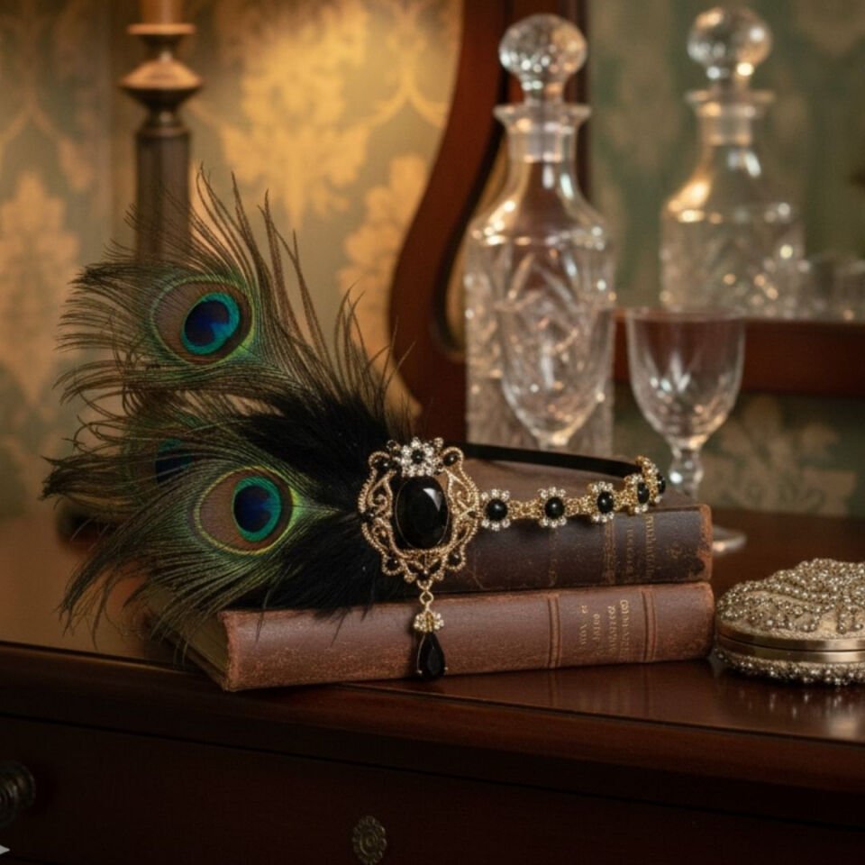 Venüs Siyah Renk 1920s Saç Aksesuarı