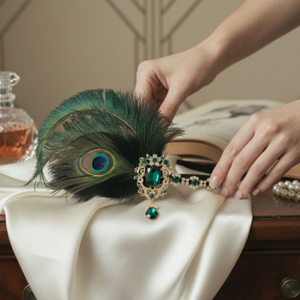 Venüs Yeşil Renk 1920s Saç Aksesuarı