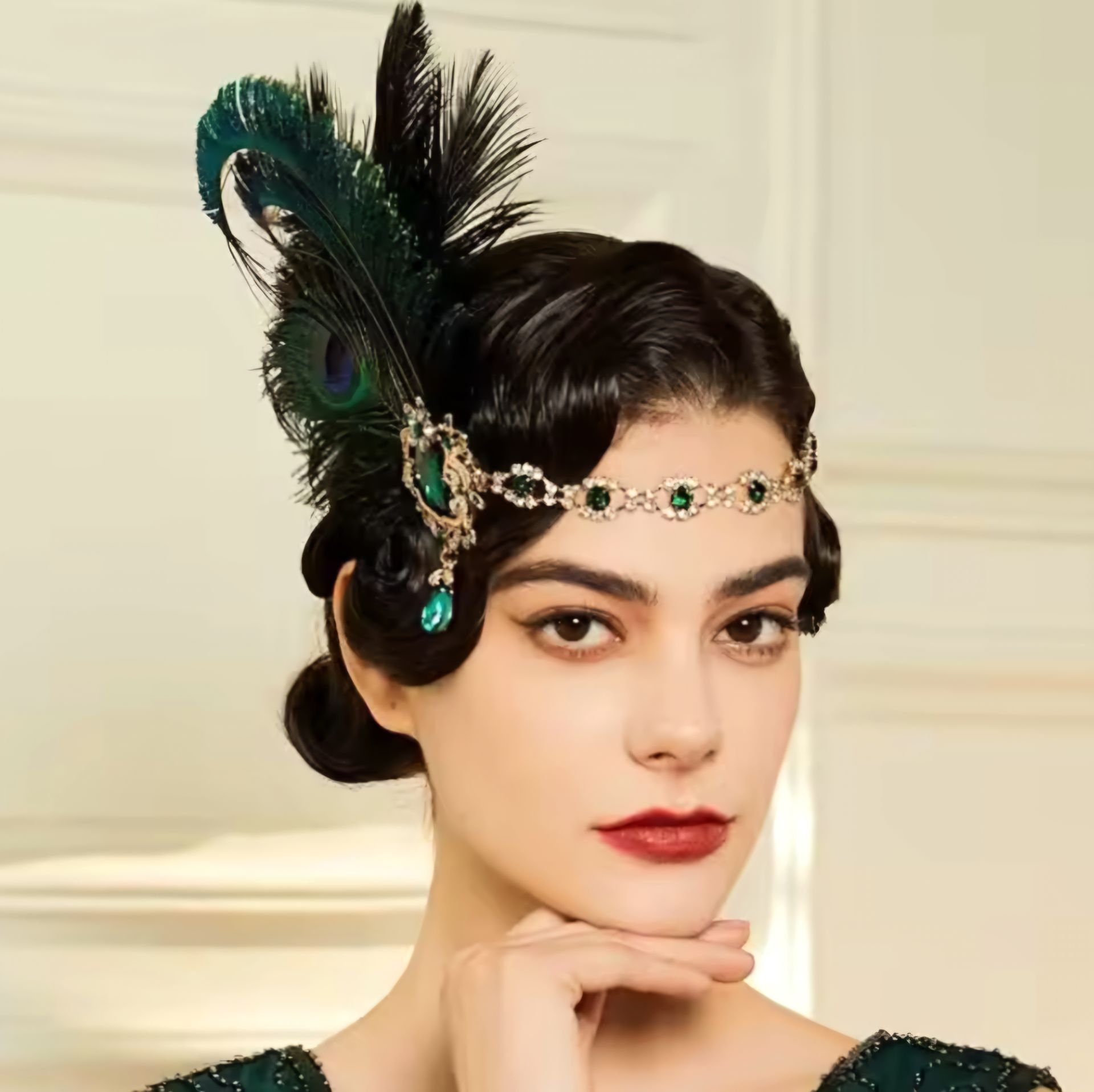 Venüs Yeşil Renk 1920s Saç Aksesuarı
