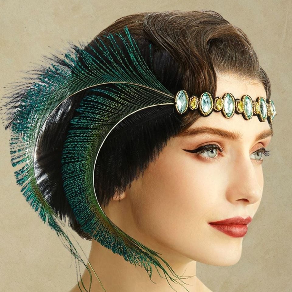 Kleopatra  Yeşil Renk 1920s Saç Aksesuarı