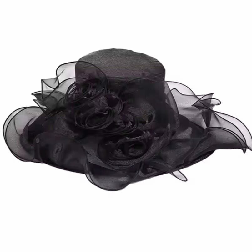 Yolanda Siyah Renk Elegan  Şapka 42 cm
